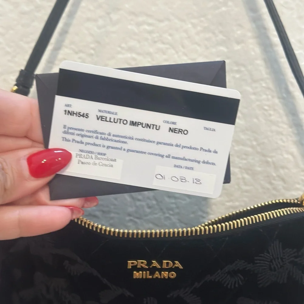 Prada Black Floral Clutch with Gold Accents - Picture 3 of 3